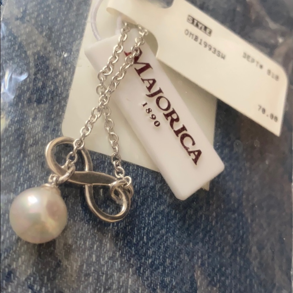 NEW Majorica white pearl chain bracelet